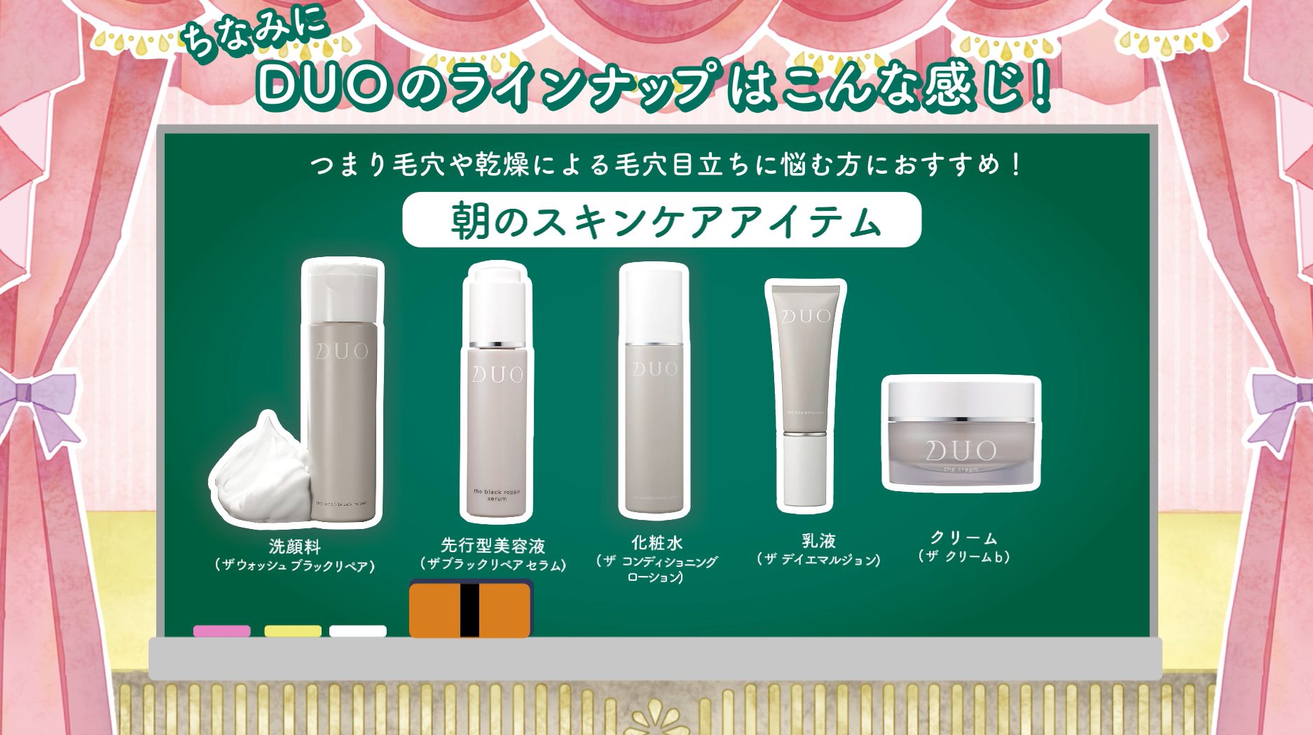 朝のスキンケアアイテム